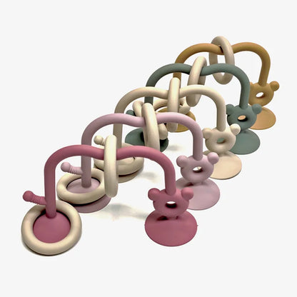 Baby Puzzle – Zabawka z koralikami i silikonowy gryzak