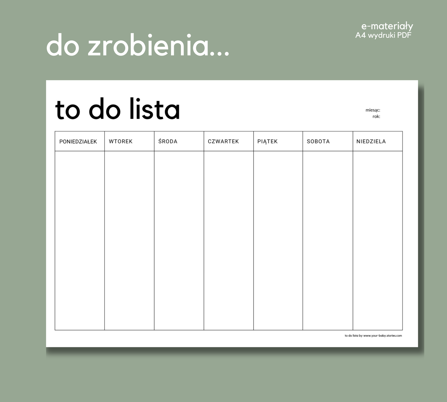Lista To Do PDF (A4) – Tygodniowy planer zadań do druku | To Do Lista tygodniowa